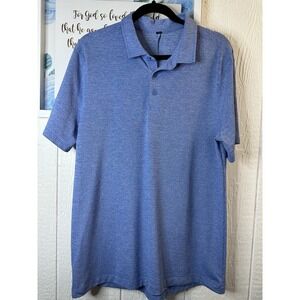 LULULEMON Men's Blue Collared Short Sleeves 1/4 Button Polo Shirt Size Medium
